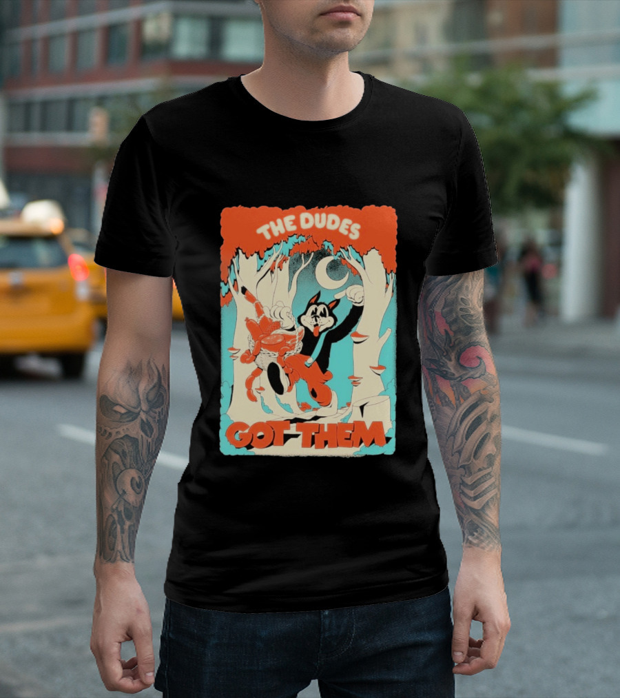 The Dudes Got Them Big Black Wolf In Forest Adventure T-Shirt