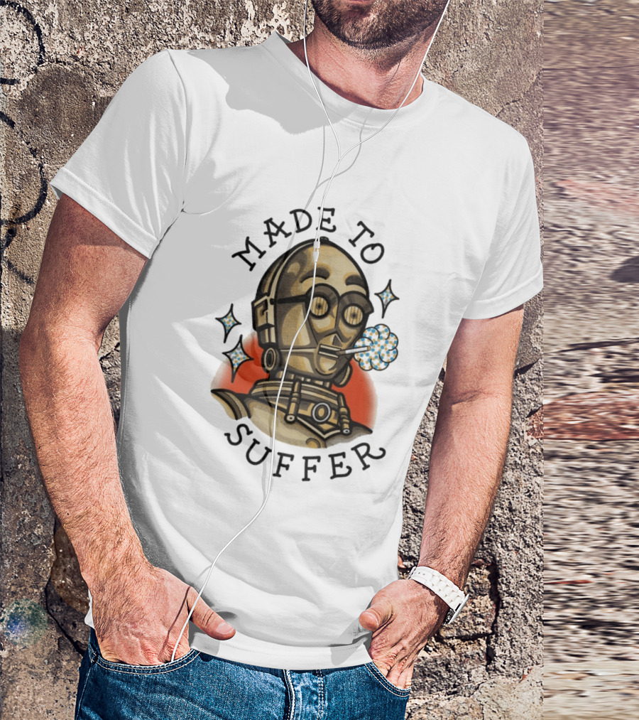 Made To Suffer Robot With Vintage Cartoon T-Shirt
