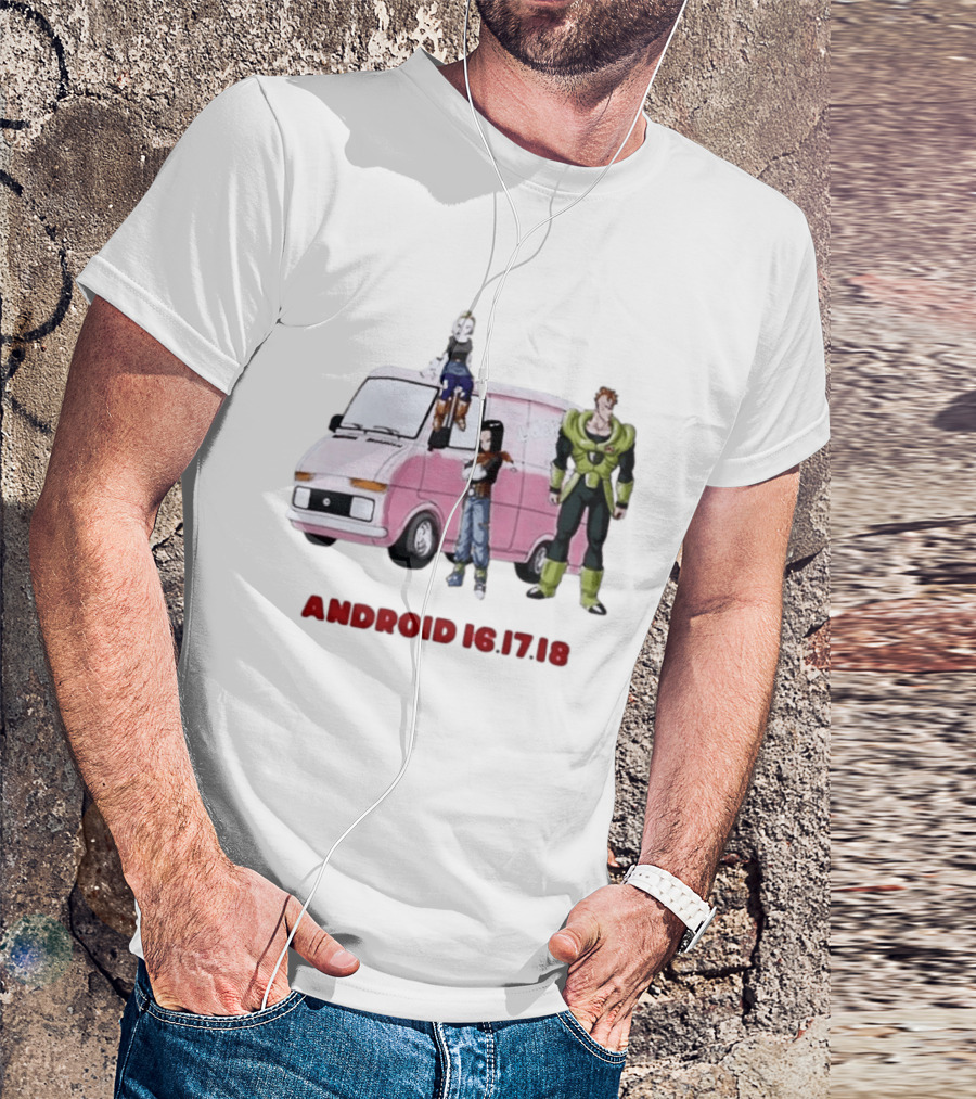 Dragon Ball Z Android 16 17 18 Pink Van Scene T-Shirt