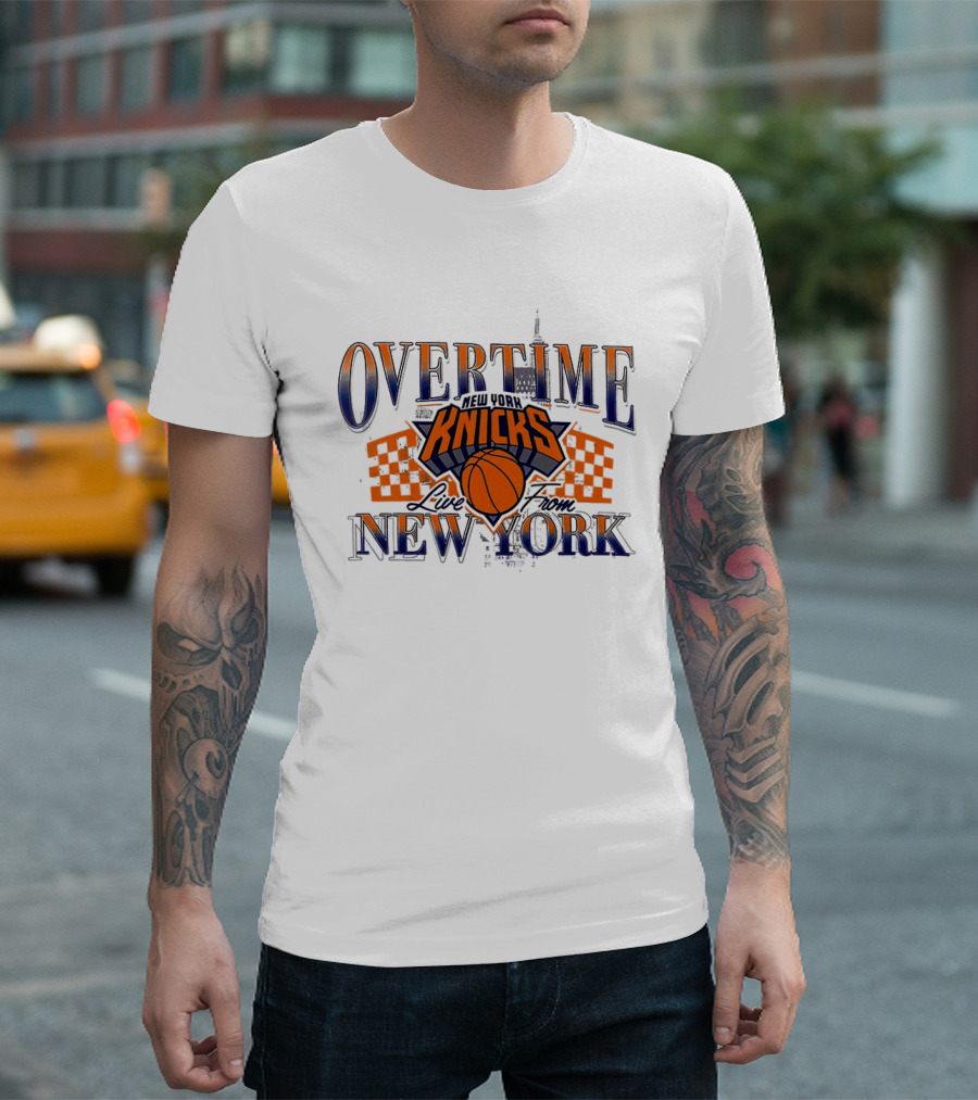 Overtime New York Knicks Live From New York Basketball T-Shirt