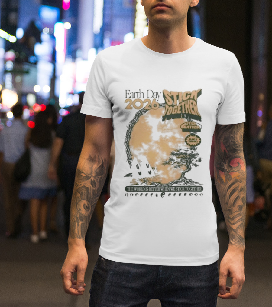 Earth Day 2026 Stick Together Save Animals Power Protection T-Shirt