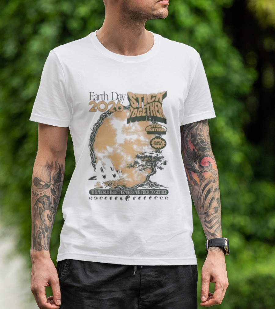 Earth Day 2026 Stick Together Save Animals Power Protection T-Shirt