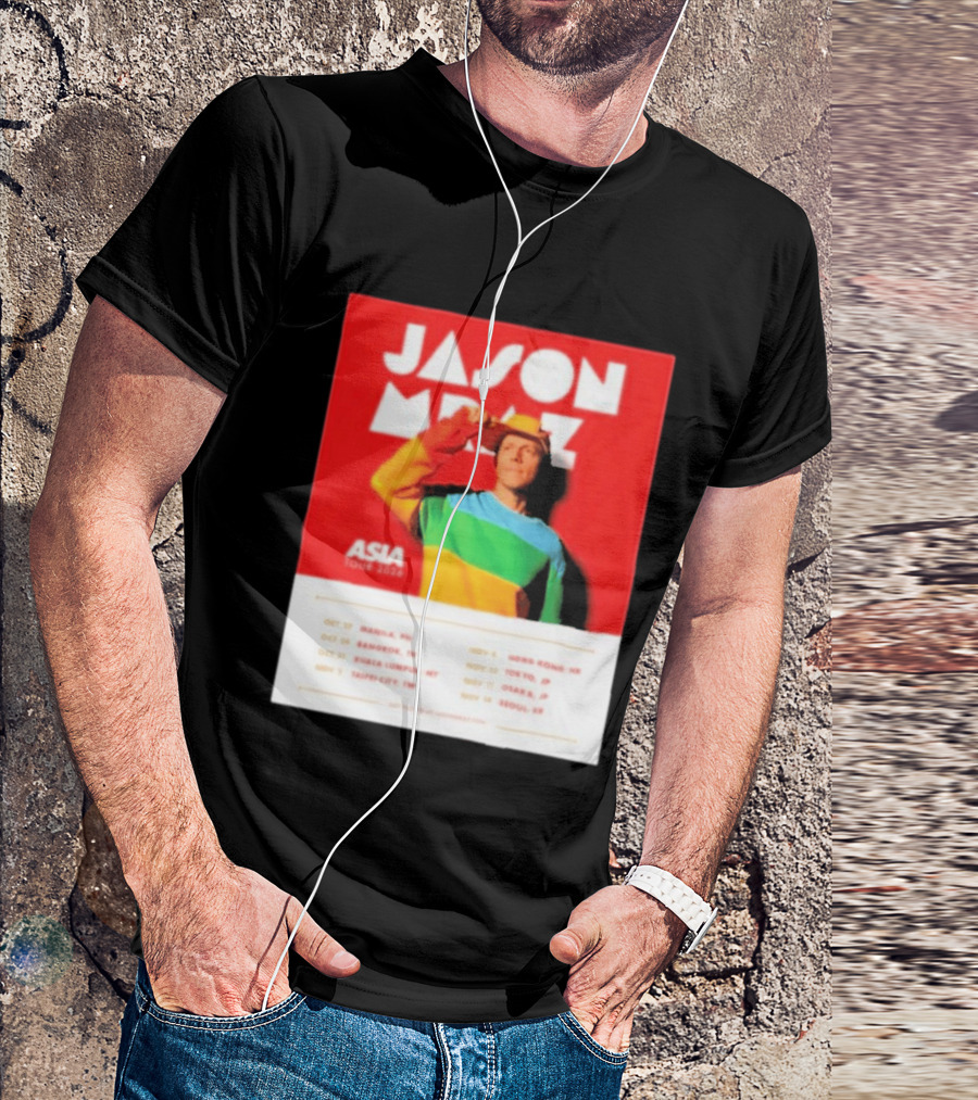 Jason Mraz Asia Tour Manila Bangkok Kuala Lumpur Taipei Hong Kong Tokyo Osaka Seoul 2026 T-Shirt