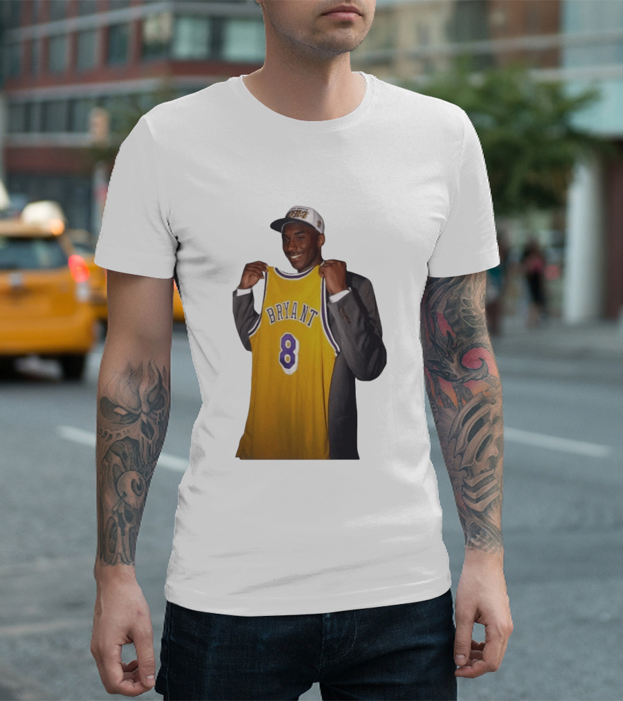 Bryant 8 Lakers Jersey Iconic Kobe Image T-Shirt