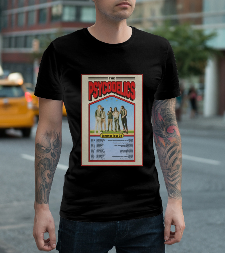 The Psycodelics Summer Tour 26 Concert Dates And Locations T-Shirt