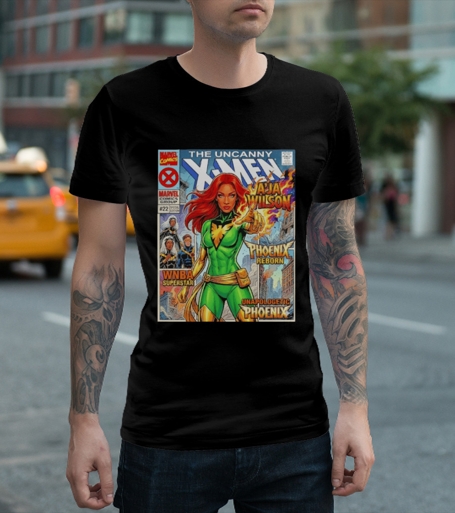 The Uncanny X Men A'Ja Wilson Phoenix Reborn WNBA Superstar Unapologetic Phoenix Comic T-Shirt