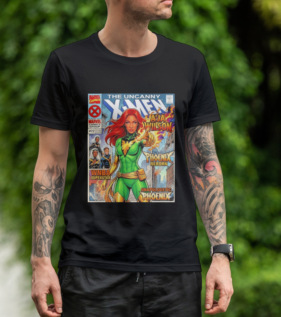 The Uncanny X Men A'Ja Wilson Phoenix Reborn WNBA Superstar Unapologetic Phoenix Comic T-Shirt