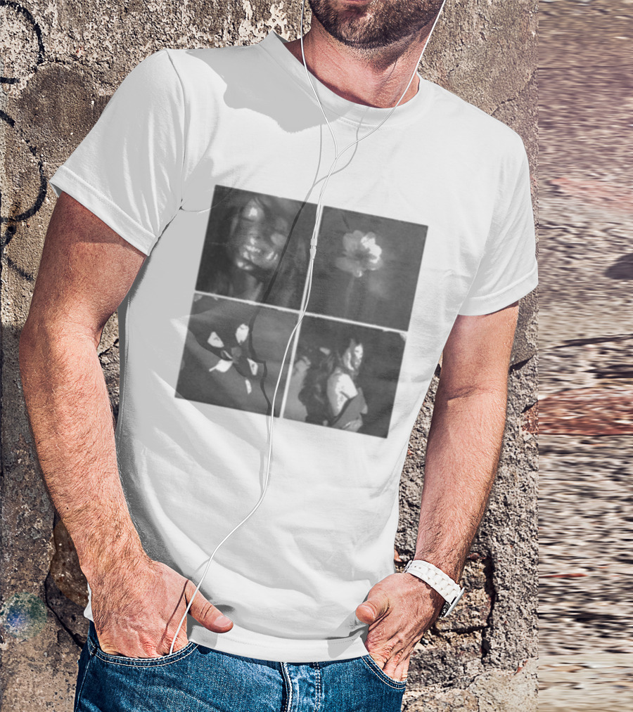 Ariana Grande Reflective Floral Portraits Petal Tile Photo T-Shirt