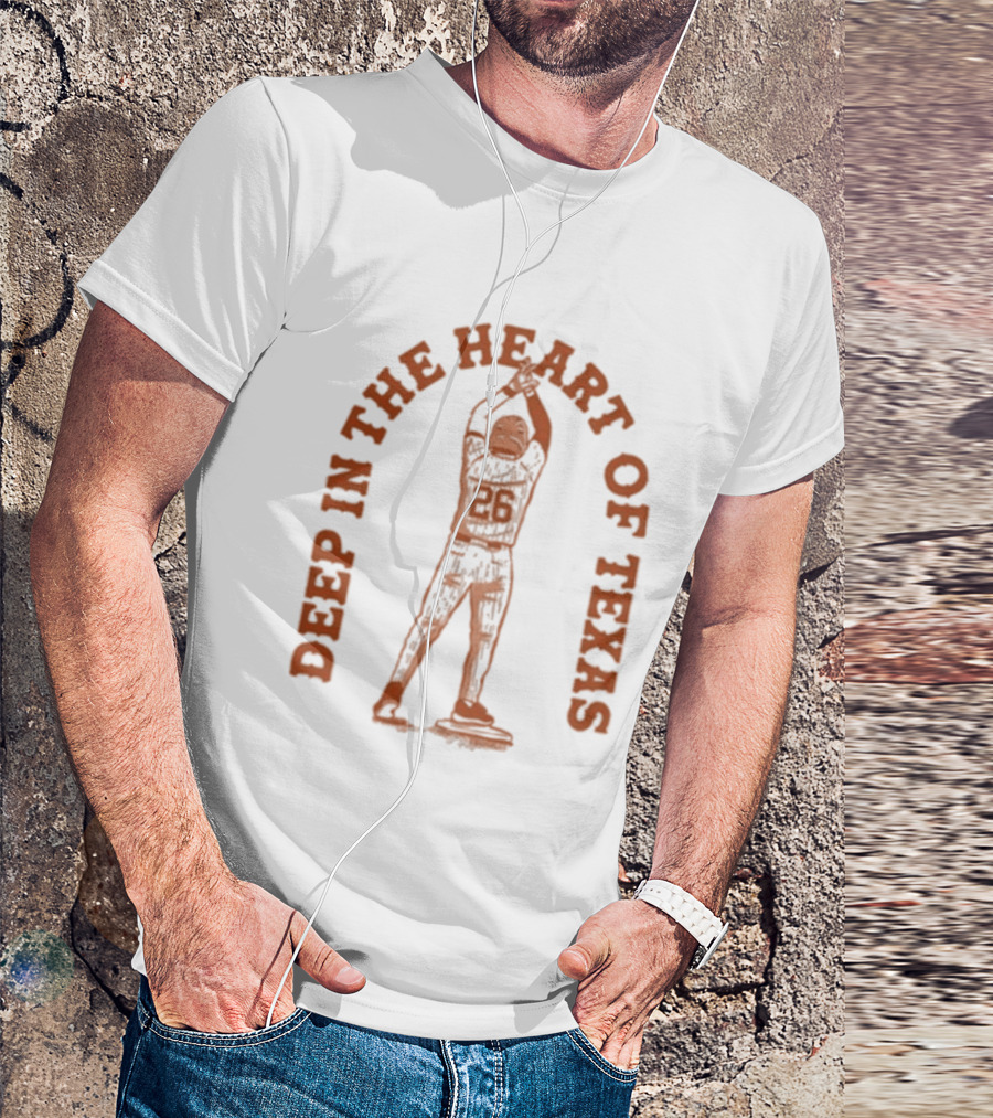 Deep In The Heart Of Texas 25 Baseball Player T-Shirt