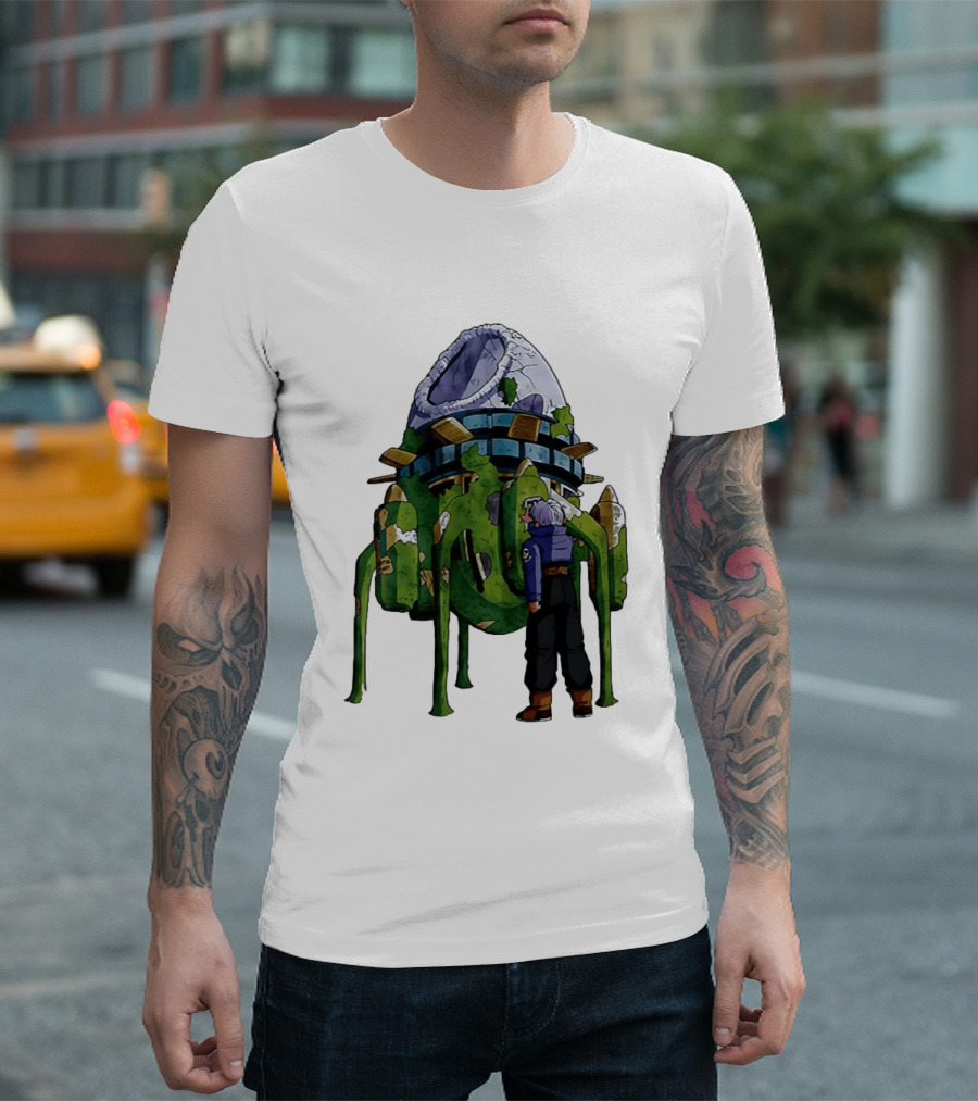 Dragon Ball Z Future Trunks Capsule Corp Time Machine Scene T-Shirt