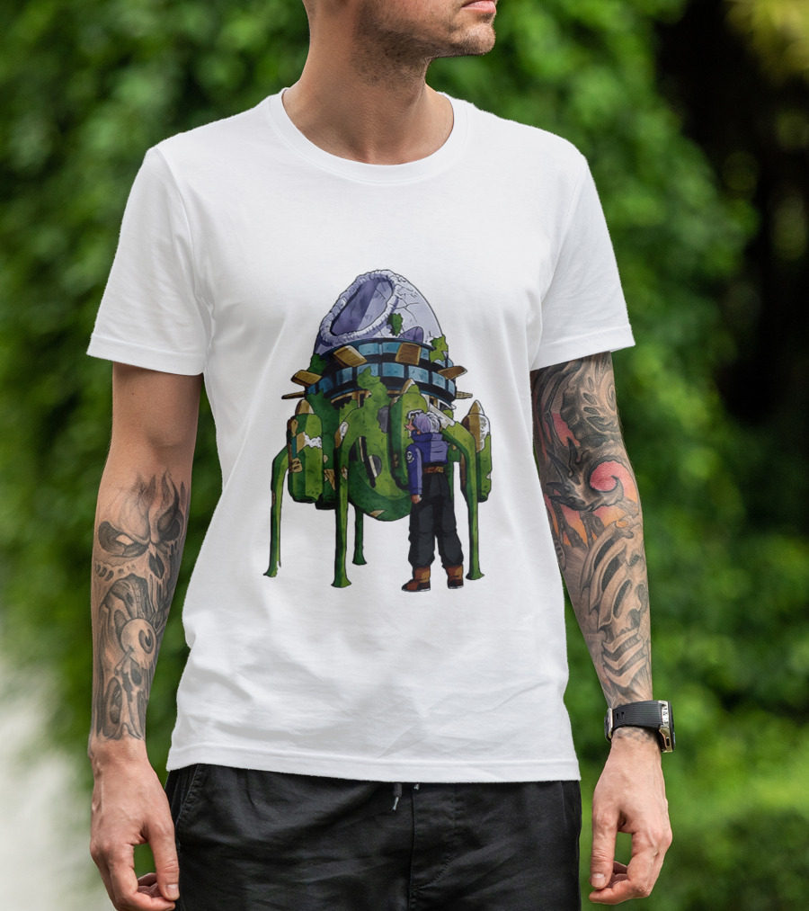 Dragon Ball Z Future Trunks Capsule Corp Time Machine Scene T-Shirt