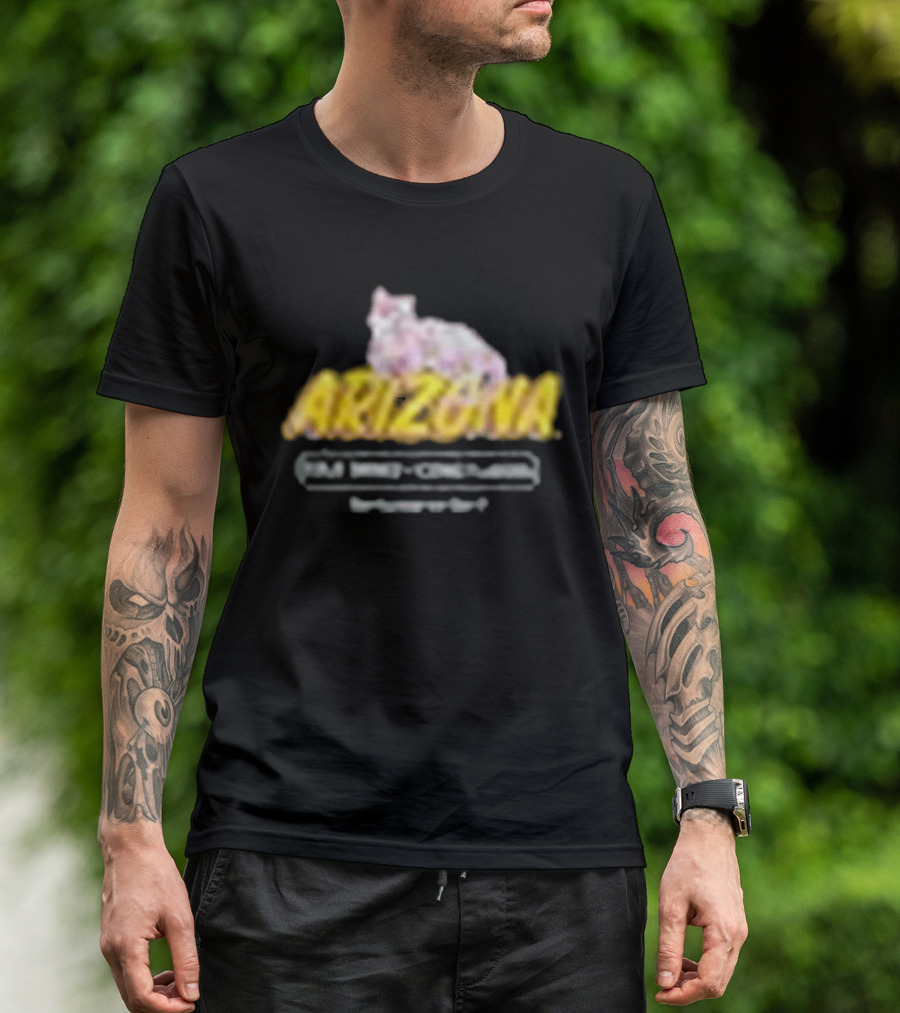 Arizona Black Cherry Blossom Bodega Cat T-Shirt