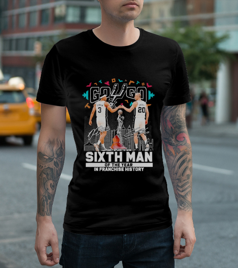 Go Spurs Go Sixth Man Of The Year Johnson Ginobili Franchise History T-Shirt