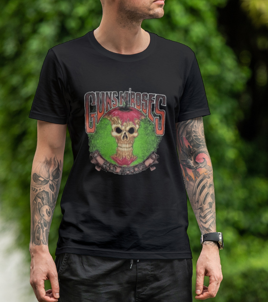 Guns N Roses Bad Apple Skull Use Your Illusion Tour 1991 1993 T-Shirt