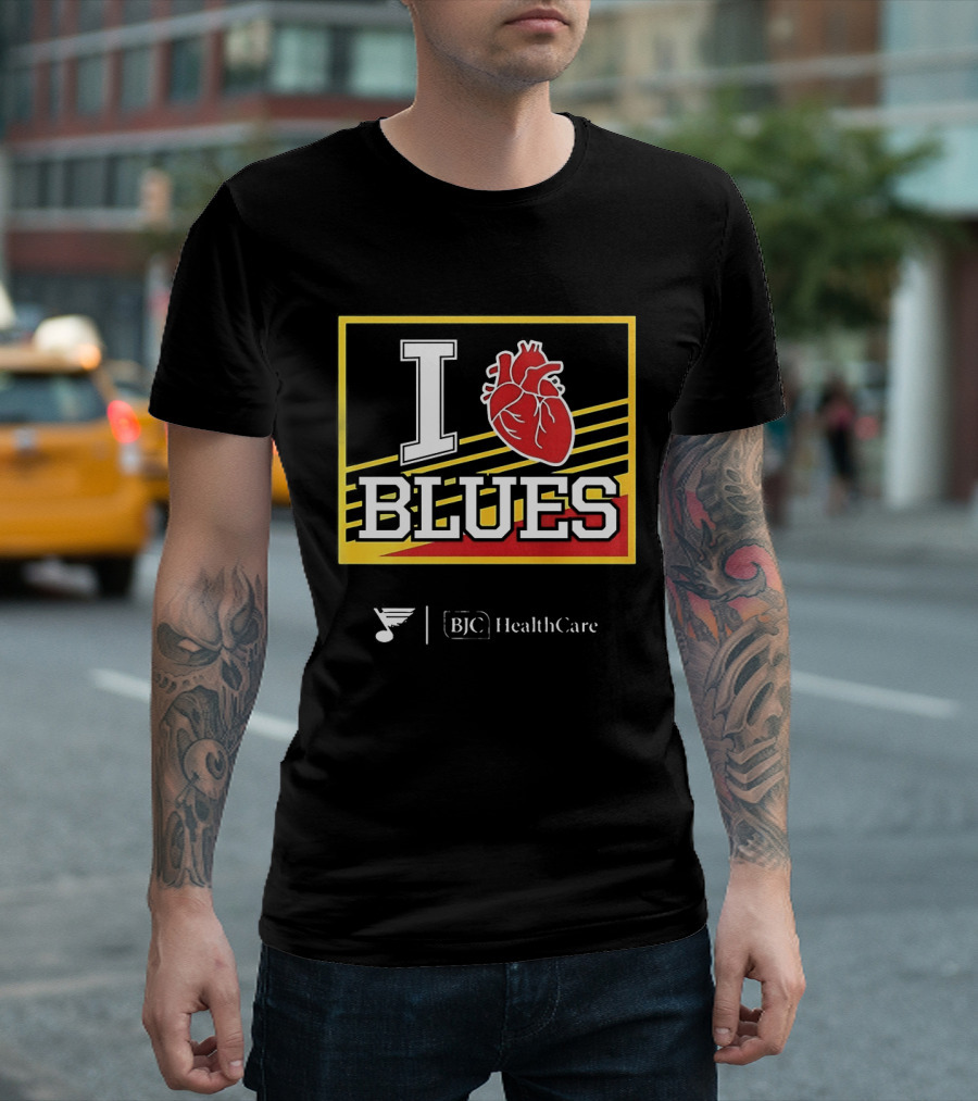 I Heart Blues 2025 BJC Healthcare Promotion T-Shirt