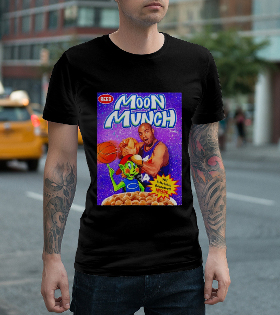 Reed Moon Munch Basketball Cereal Charles Barkley Phoenix Suns Magic T-Shirt