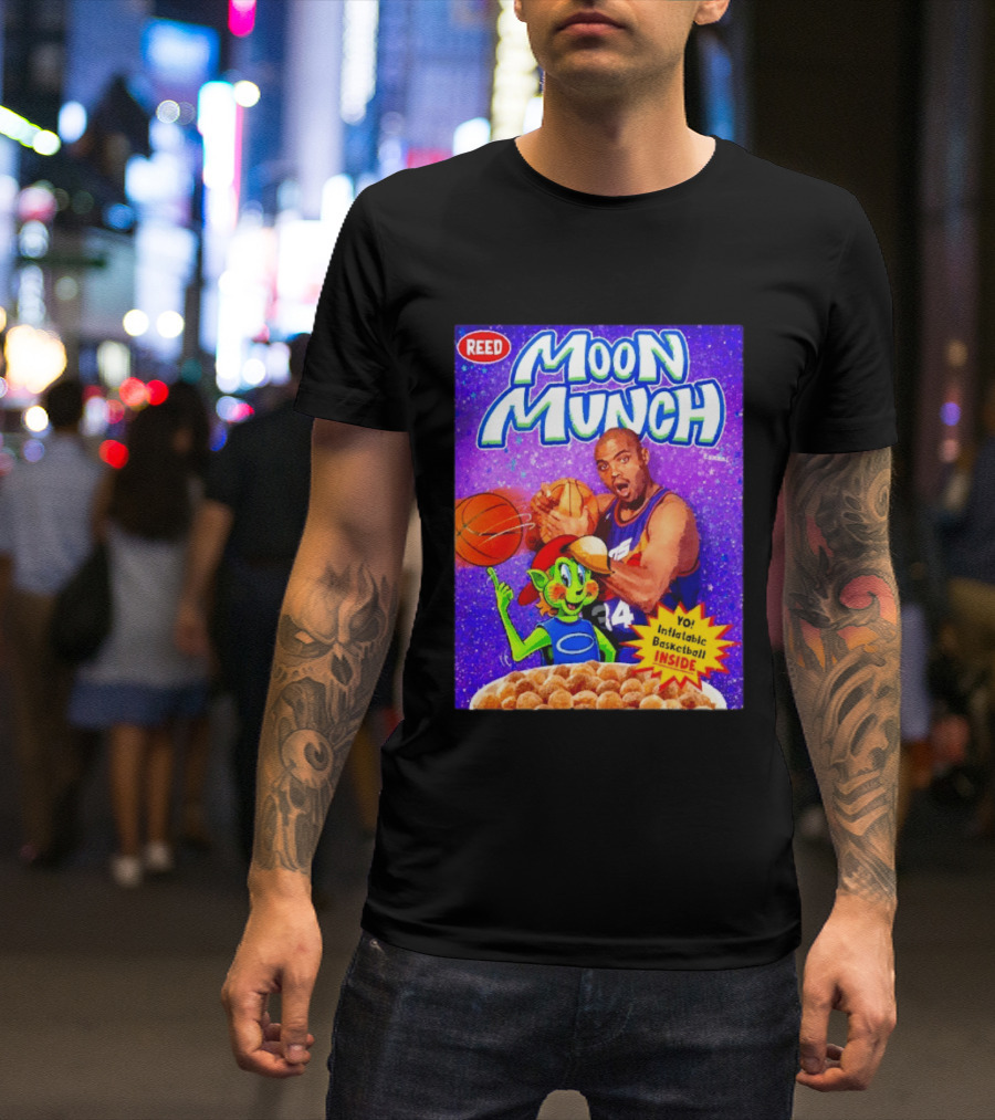 Reed Moon Munch Basketball Cereal Charles Barkley Phoenix Suns Magic T-Shirt