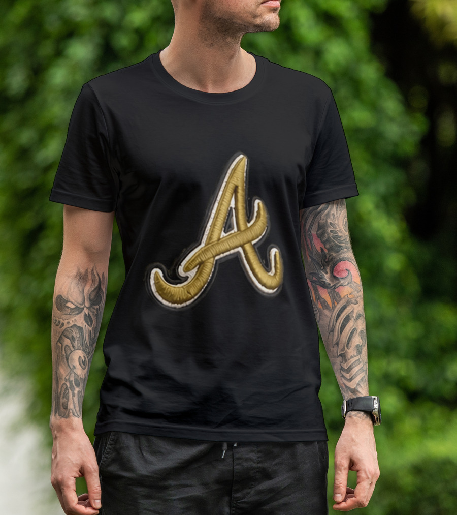 Atlanta Braves Armed Forces 2026 Hat Gold Embroidered A T-Shirt