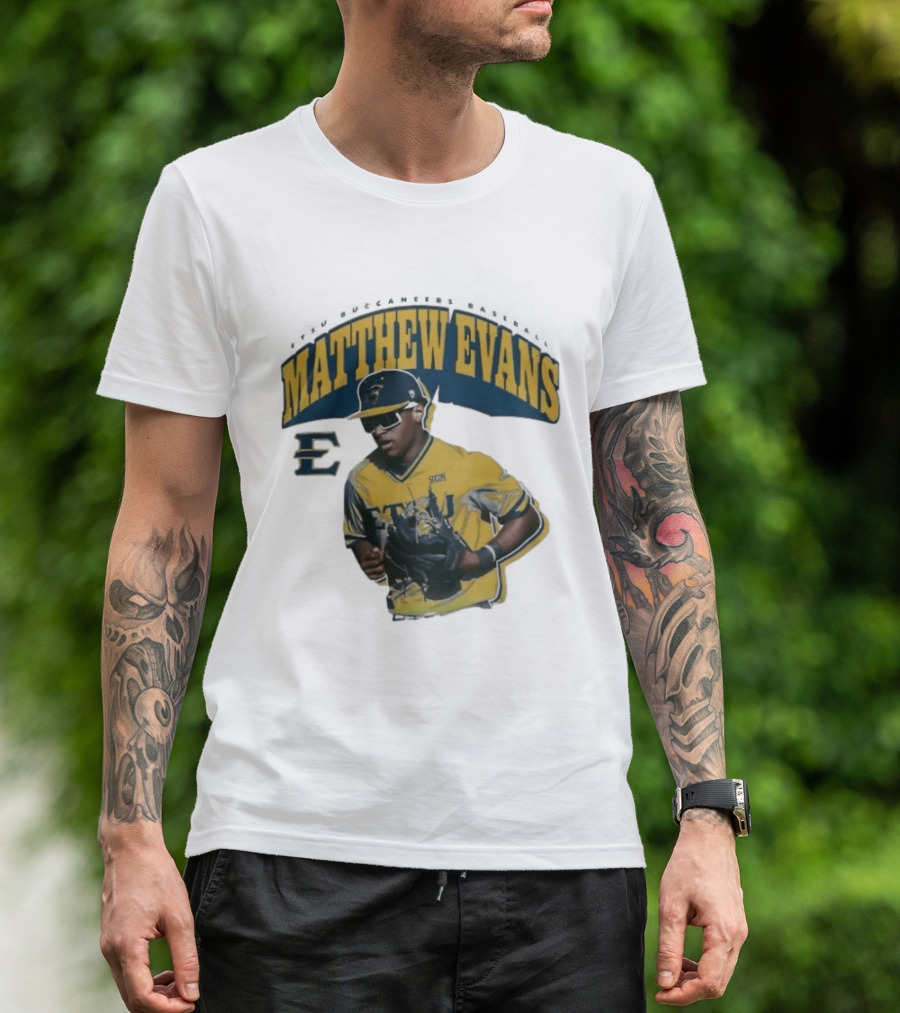 Etsu Matthew Evans Baseball Scon Sports Jersey T-Shirt