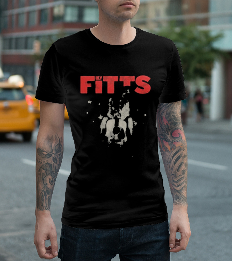 Lily Fitts Red Text With Abstract White Splash T-Shirt