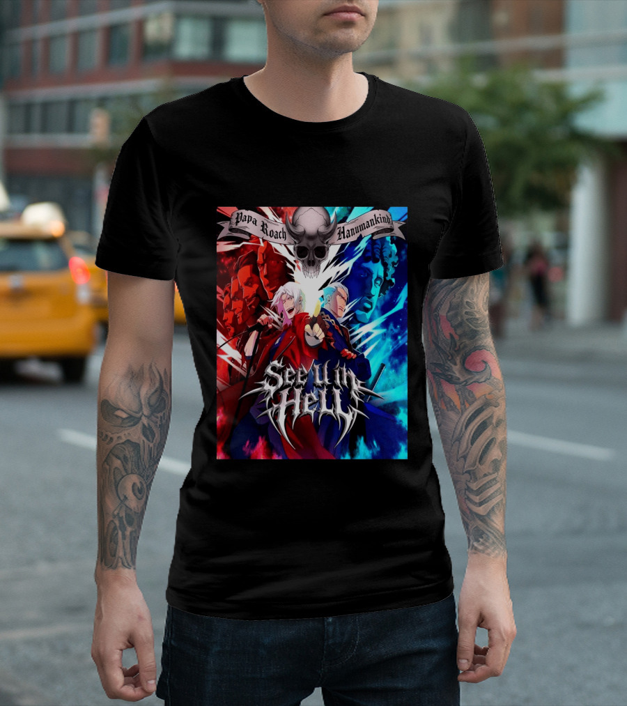 Papa Roach Hanumankind Devil May Cry Season 2 See U In Hell Song T-Shirt
