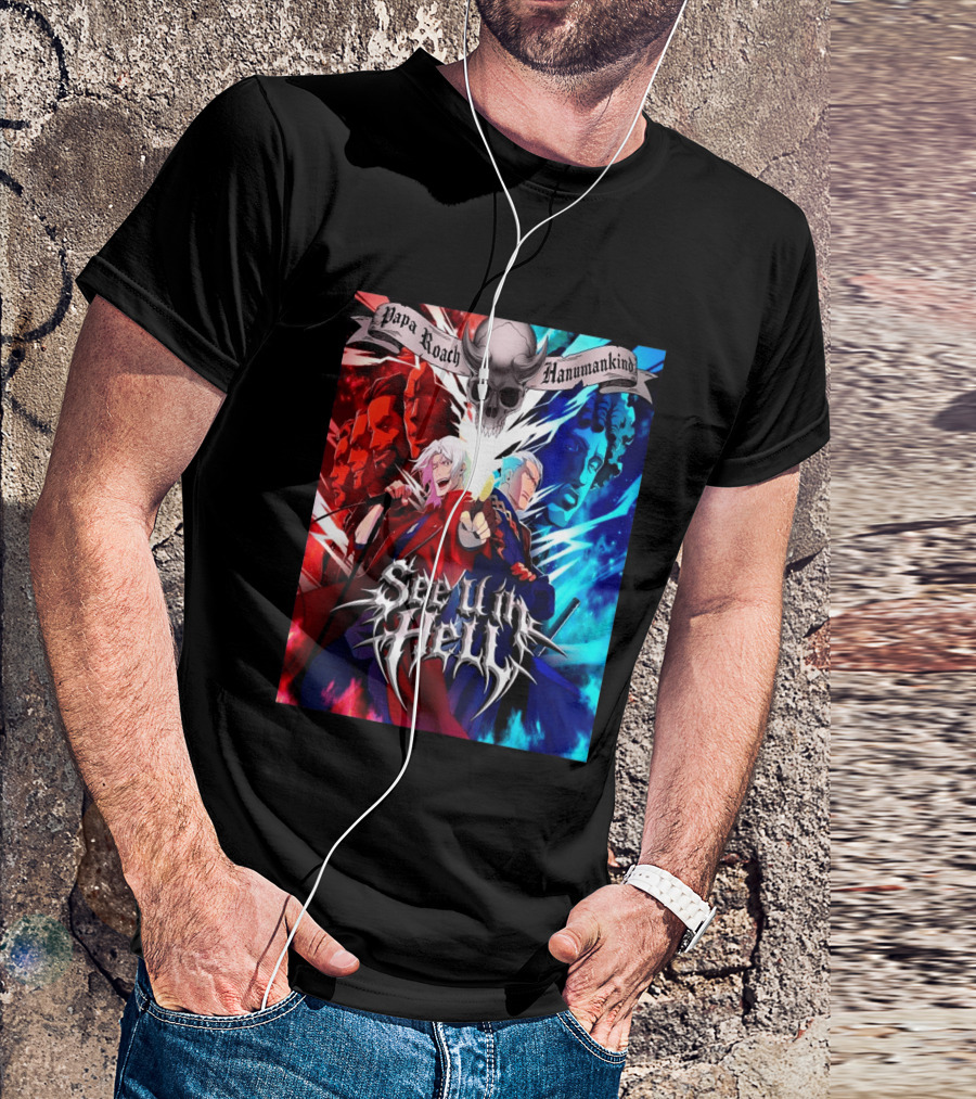 Papa Roach Hanumankind Devil May Cry Season 2 See U In Hell Song T-Shirt