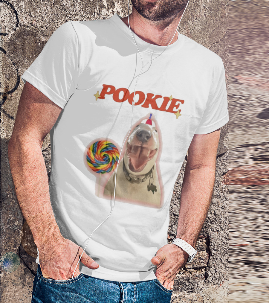MisterMainer Pookie Bull Terrier Dog With Lollipop T-Shirt