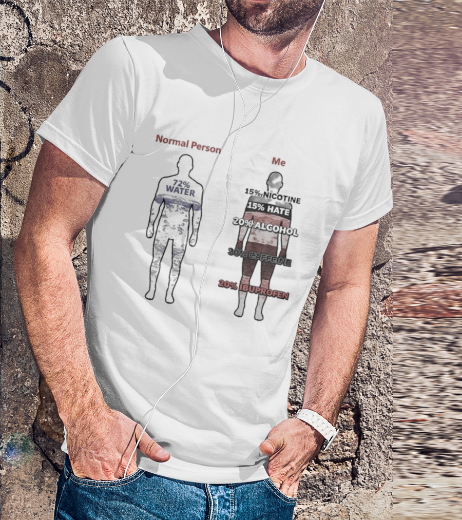 Normal Person Water Versus Me Hate Alcohol Ibuprofen T-Shirt