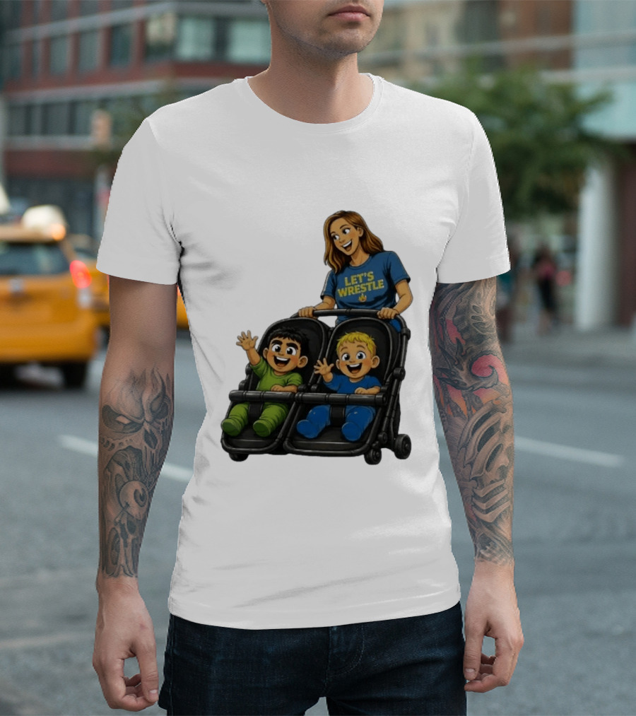 Pro Wrestling Tees Let's Wrestle Mother Lareesa Double Stroller Kids T-Shirt