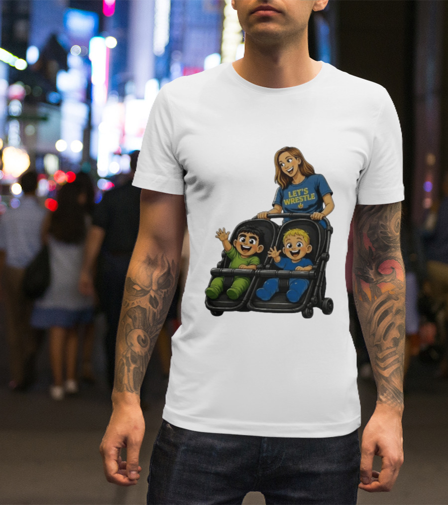 Pro Wrestling Tees Let's Wrestle Mother Lareesa Double Stroller Kids T-Shirt