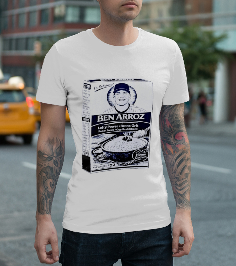 Ben Arroz Lefty Power Bronx Grit Orgullo Del Bronx Yankees Baseball Player T-Shirt
