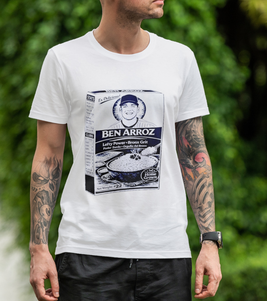 Ben Arroz Lefty Power Bronx Grit Orgullo Del Bronx Yankees Baseball Player T-Shirt