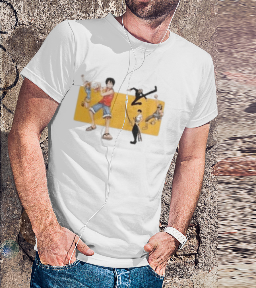 One Piece Classic Anime Characters In Action Pose T-Shirt
