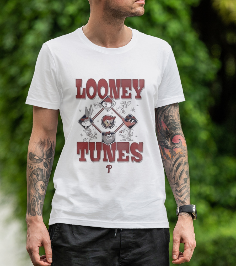 Philadelphia Phillies Looney Tunes Characters Collaboration T-Shirt