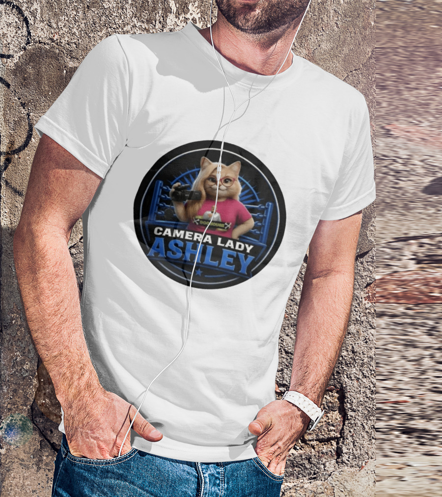 Pro Wrestling Tees Camera Lady Ashley Referee BONE Jones Productions T-Shirt