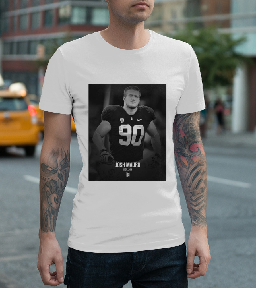 Josh Mauro 1991 2026 Stanford Football Number 90 Nike T-Shirt