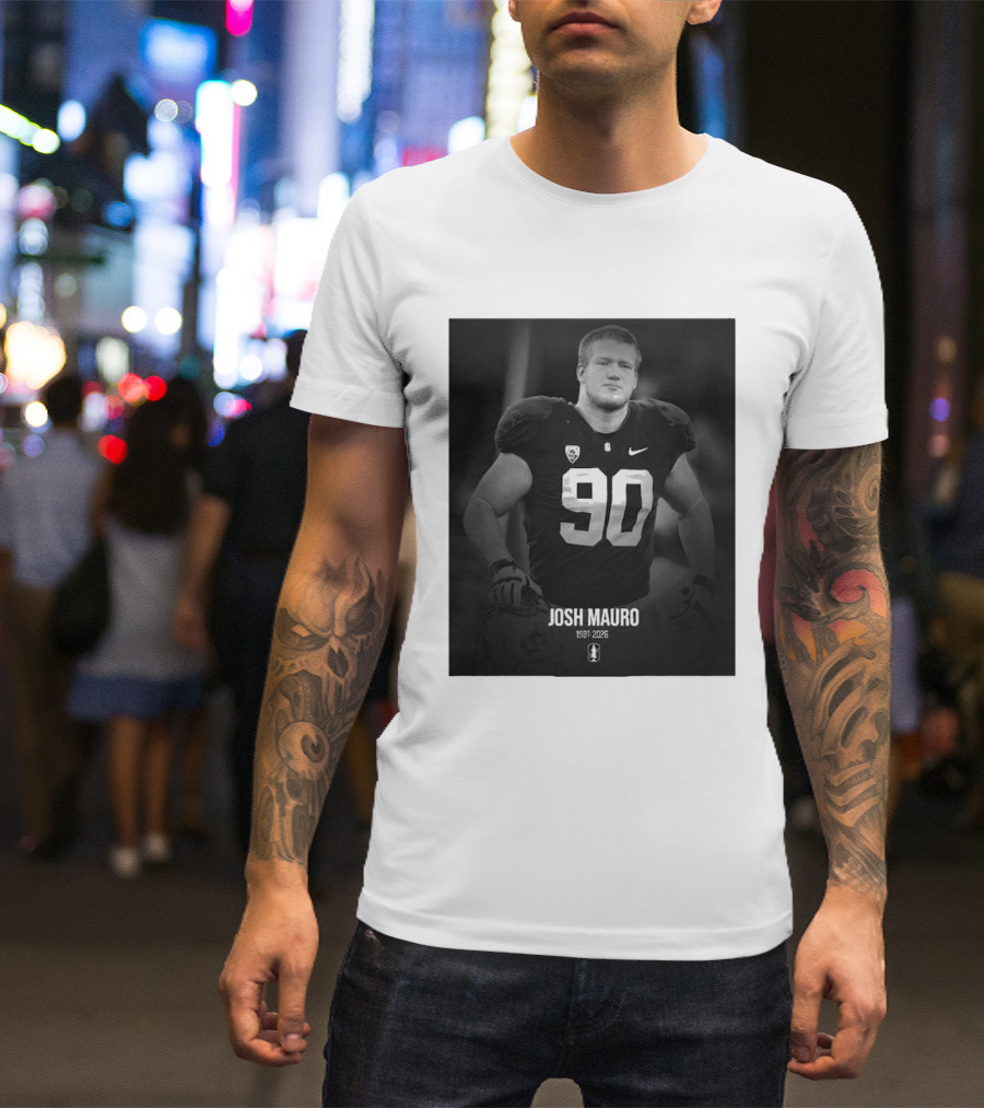 Josh Mauro 1991 2026 Stanford Football Number 90 Nike T-Shirt