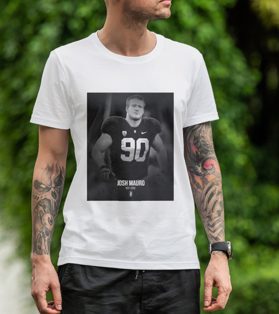 Josh Mauro 1991 2026 Stanford Football Number 90 Nike T-Shirt
