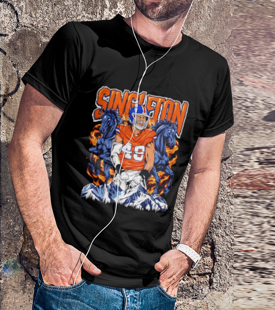 Alex Singleton Denver Broncos Dark Horse 48 Rocky Mountains T-Shirt