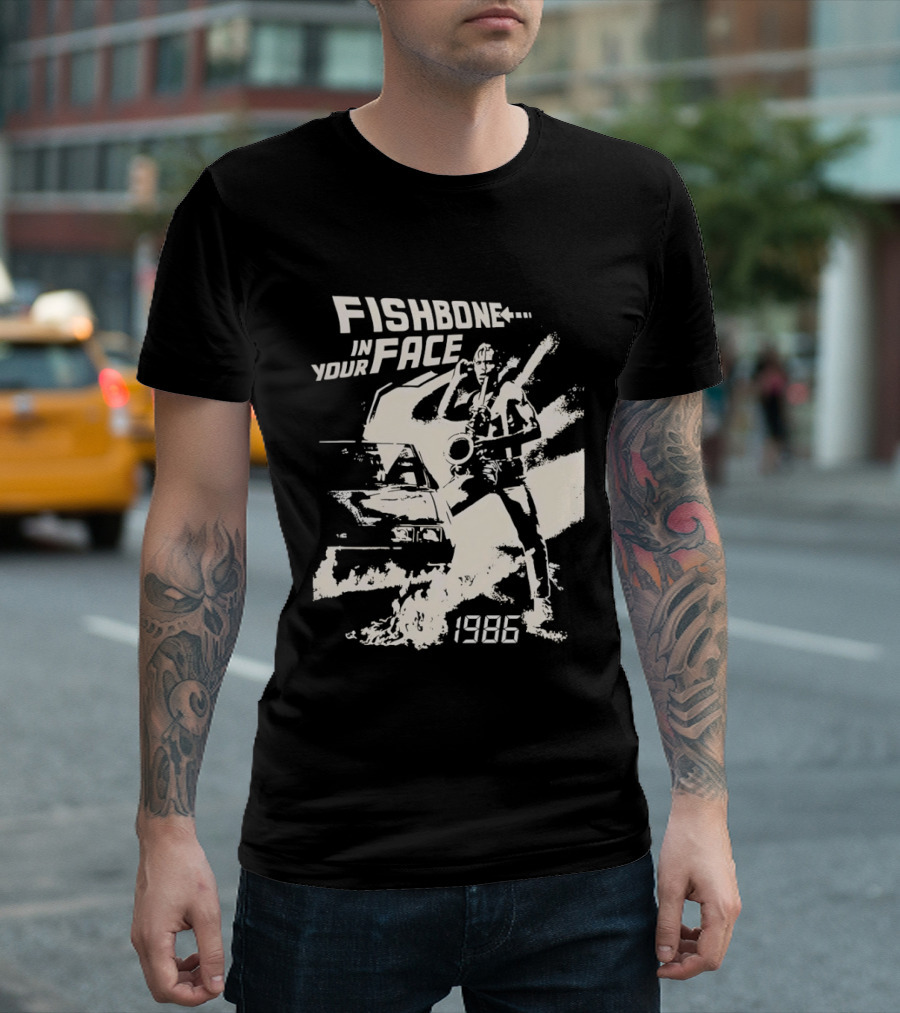 Fishbone In Your Face Band Tour 1986 Vintage Aesthetic T-Shirt