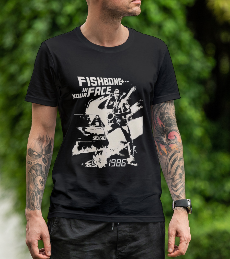 Fishbone In Your Face Band Tour 1986 Vintage Aesthetic T-Shirt
