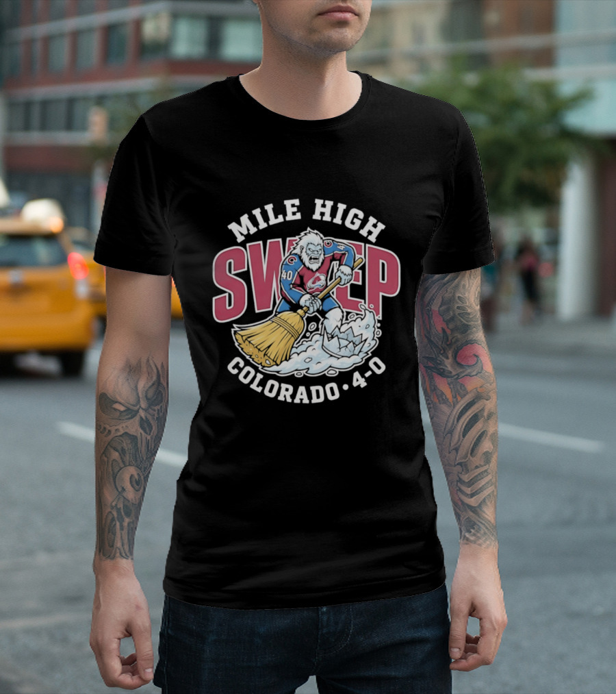 Mile High Sweep Colorado Avalanche Yeti 4 0 Victory T-Shirt