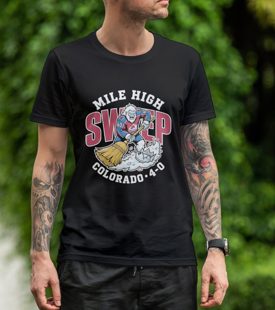 Mile High Sweep Colorado Avalanche Yeti 4 0 Victory T-Shirt
