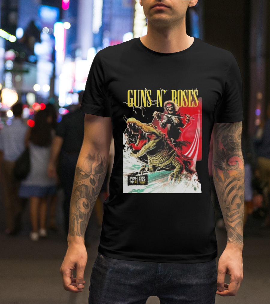 Guns N' Roses F1 Miami Grand Prix Florida 2026 Skeleton Rides Crocodile Hard Rock Live April 30 T-Shirt