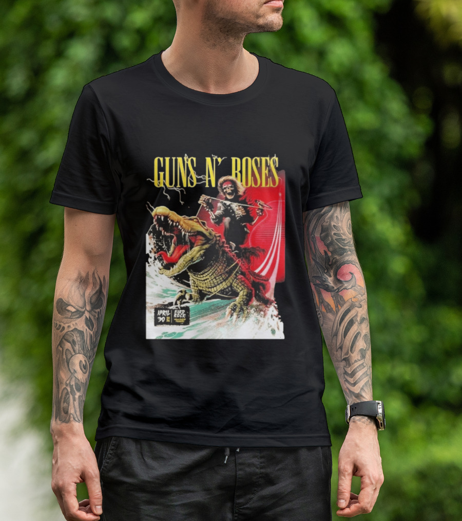 Guns N' Roses F1 Miami Grand Prix Florida 2026 Skeleton Rides Crocodile Hard Rock Live April 30 T-Shirt