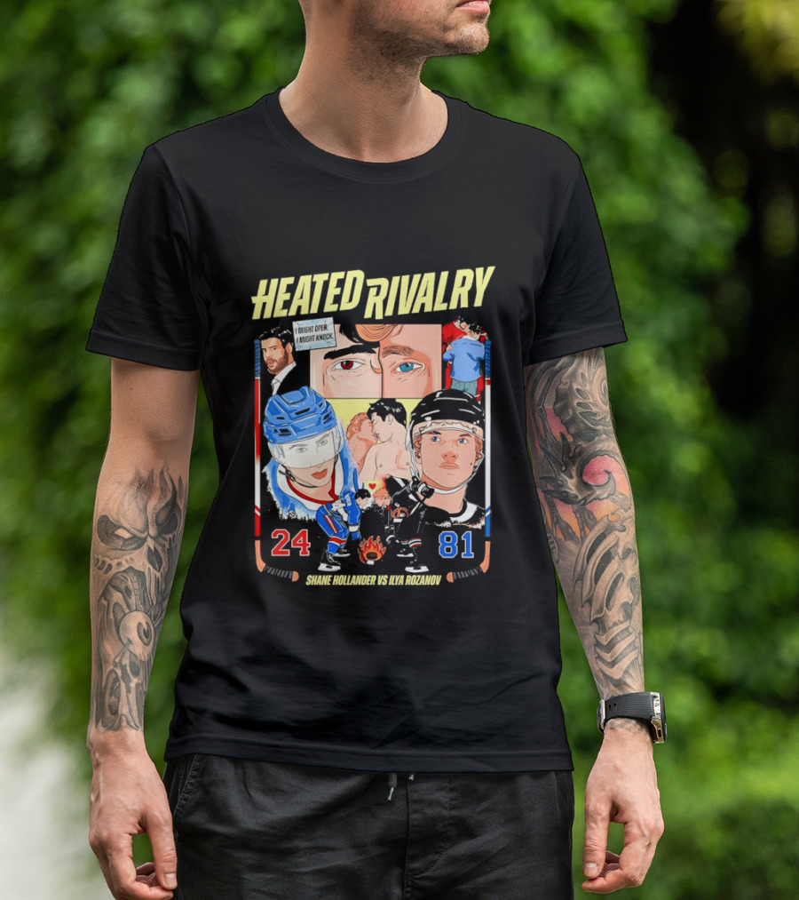 Heated Rivalry Ilya Rozanov 81 Vs Shane Hollander 24 Hockey Battle T-Shirt