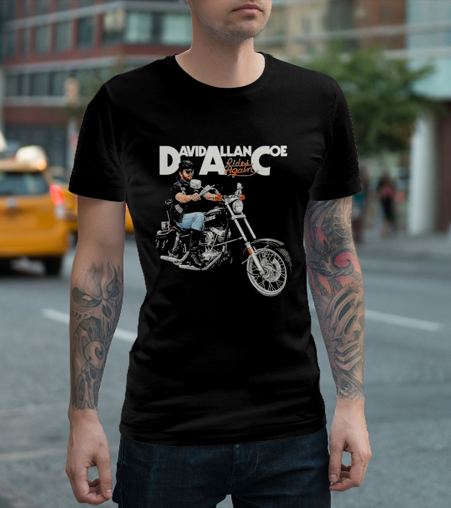 David Allan Coe Rides Again Biker Country Music Legend T-Shirt