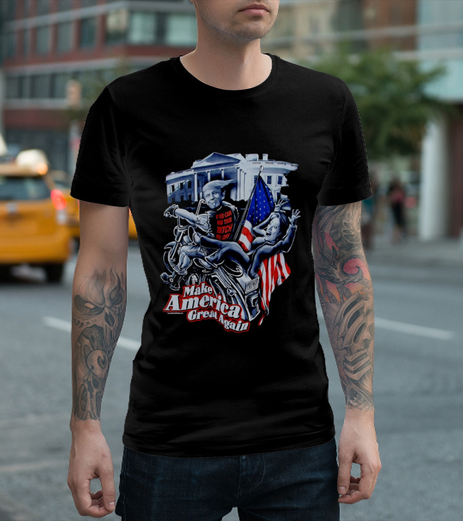 Make America Great Again Trump Motorcycle White House Flag T-Shirt