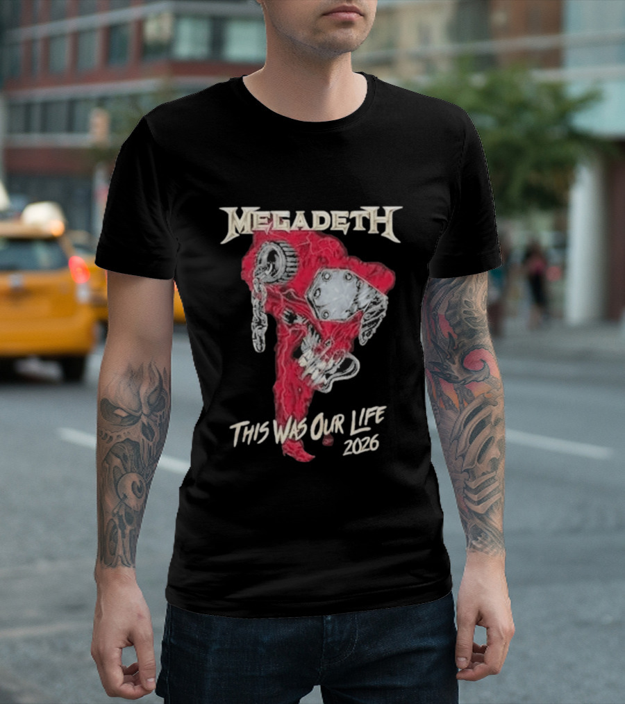 Megadeth This Was Our Life 2026 Latin America Tour Tecnopolis Buenos Aires April 30 T-Shirt