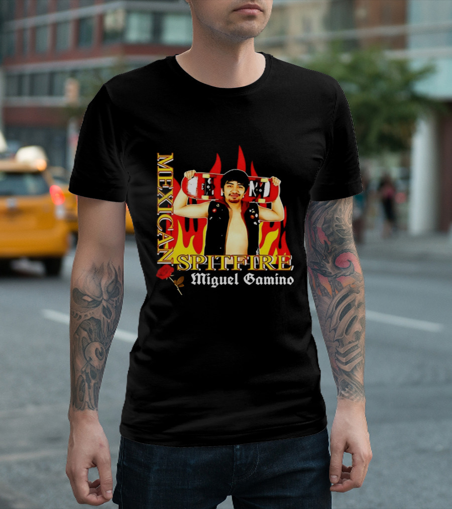 Mexican Spitfire Miguel Gamino Skateboard Fire Rose Vest T-Shirt